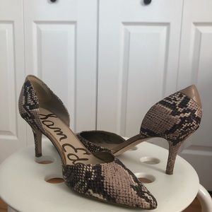 Sam Edelman D’Orsay pumps snake skin pattern size 8